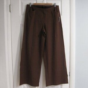 Gap Brown High-Rise Wide Leg Stretch Pants Size L Cotton Blend NWT Pull On Pants